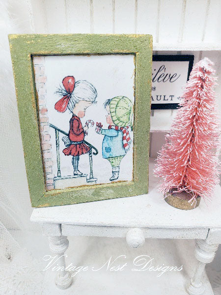 Love to You Christmas Children No.1:2 Dollhouse Miniature Handmade