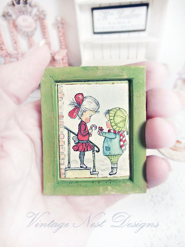 Love to You Christmas Children No.1:2 Dollhouse Miniature Handmade