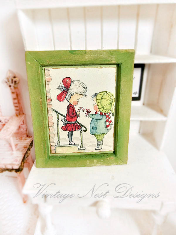 Love to You Christmas Children No.1:2 Dollhouse Miniature Handmade