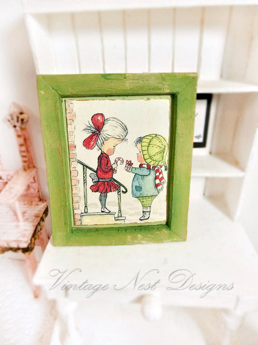 Love to You Christmas Children No.1:2 Dollhouse Miniature Handmade