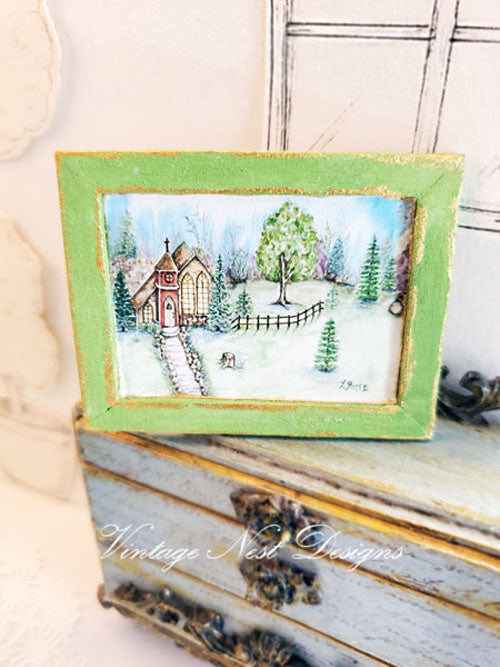 Miniature Church in the Woods No.2:2 Dollhouse Wall Decor 112 Scale