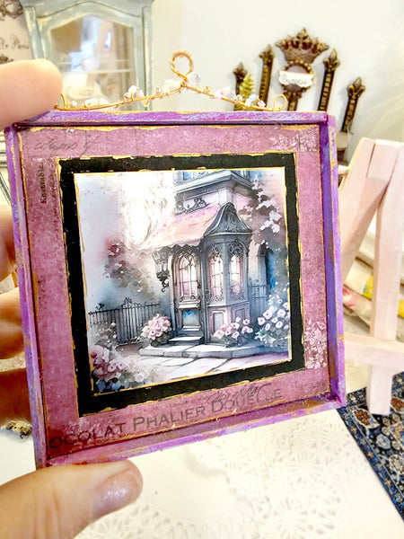 Miniature City Life 5:1:2 Handmade for Dollhouse Wooden Framed Art Diorama Shadow Box