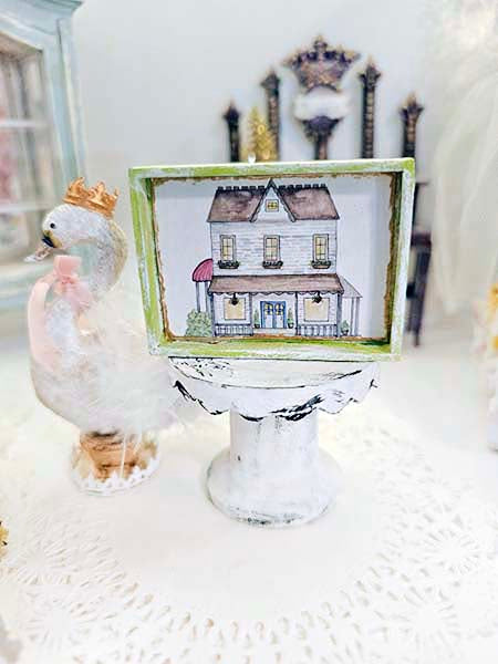 Dollhouse Miniature Country House No.1:2 Handmade Wooden Framed Art for Wall Decor