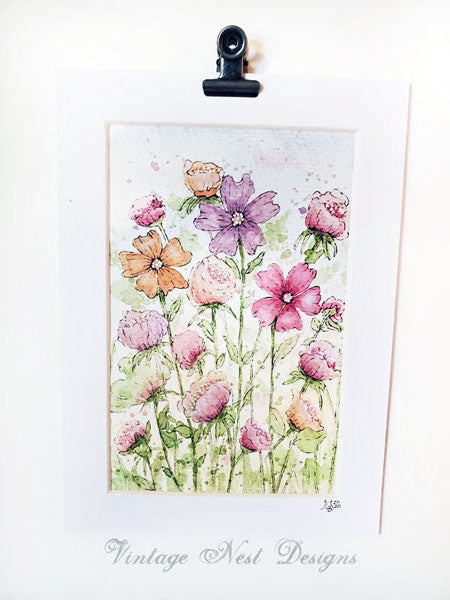 Fioritures n° 15, aquarelle originale