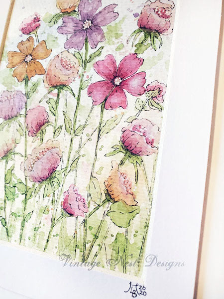 Fioritures n° 15, aquarelle originale
