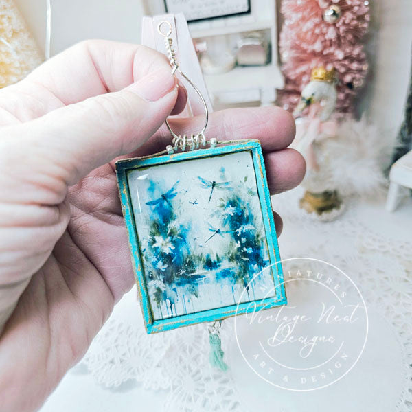 Miniature Flowers & Dragonfly No.1:2 Handmade for Dollhouse