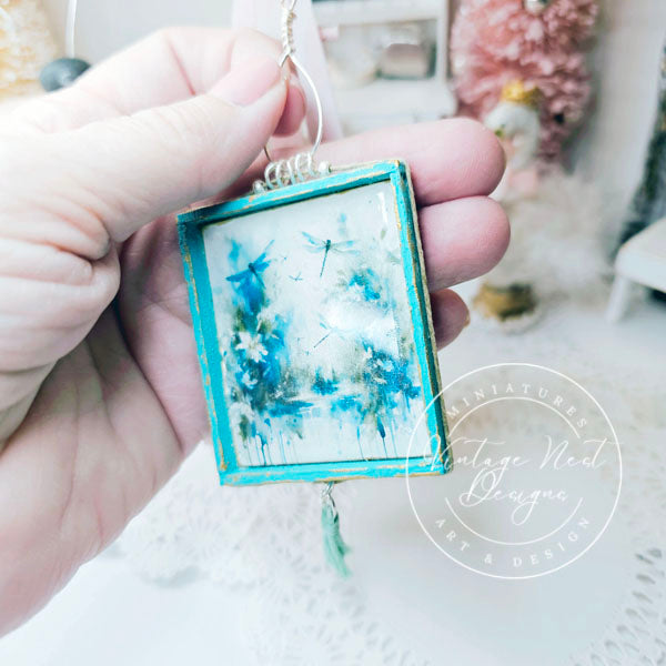 Miniature Flowers & Dragonfly No.1:2 Handmade for Dollhouse