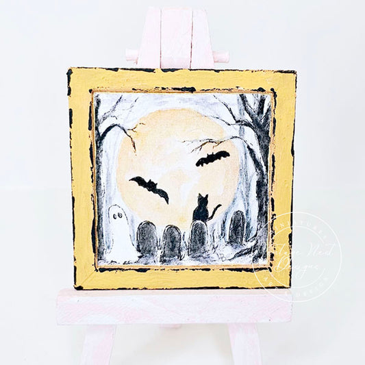 Miniature Halloween Ghosts No.2:2 Dollhouse Wall Art Decor Shadow Box