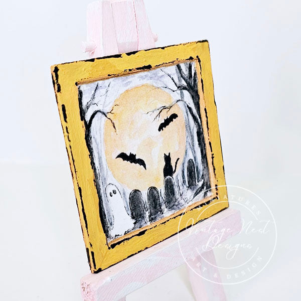 Fantômes d'Halloween Miniatures N°2:2 Décoration Murale de Maison de Poupée Boîte d'Ombre