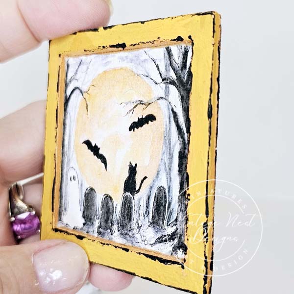 Fantômes d'Halloween Miniatures N°2:2 Décoration Murale de Maison de Poupée Boîte d'Ombre