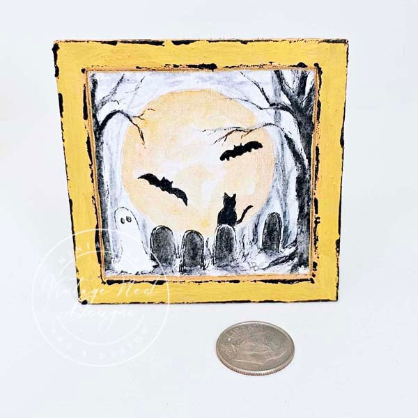 Fantômes d'Halloween Miniatures N°2:2 Décoration Murale de Maison de Poupée Boîte d'Ombre