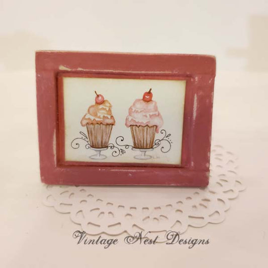 Miniature Le Treats No.2:2 Dollhouse Handmade Framed Art