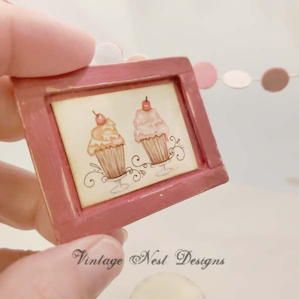 Miniature Le Treats No.2:2 Dollhouse Handmade Framed Art