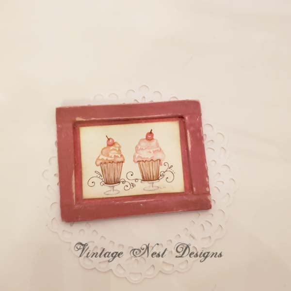 Miniature Le Treats No.2:2 Dollhouse Handmade Framed Art