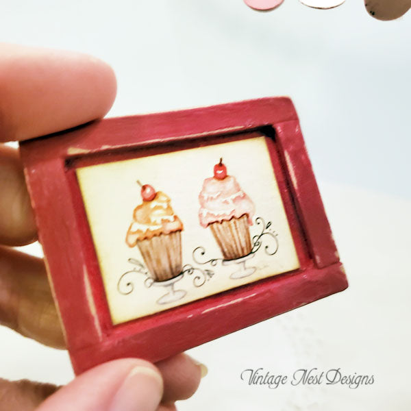 Miniature Le Treats No.2:2 Dollhouse Handmade Framed Art