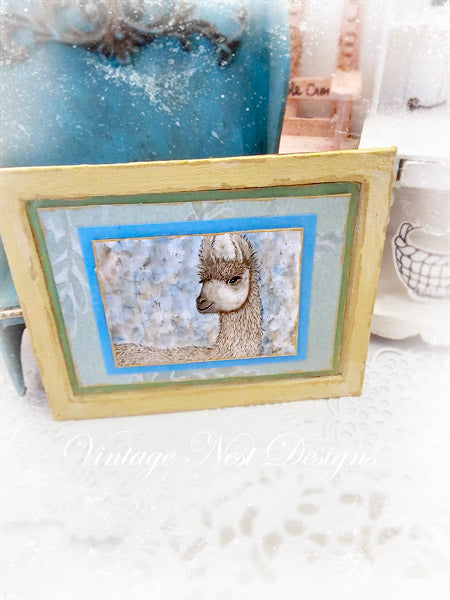 Miniature Llama No.1-2 Art Dollhouse Wall Decor 1:12 Scale