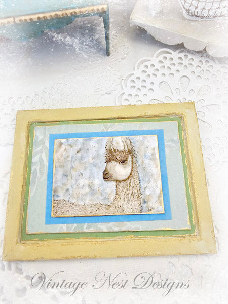 Miniature Llama No.1-2 Art Dollhouse Wall Decor 1:12 Scale