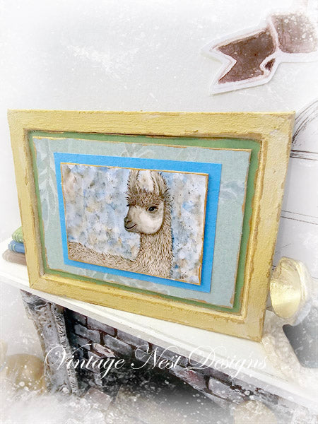 Miniature Llama No.1-2 Art Dollhouse Wall Decor 1:12 Scale