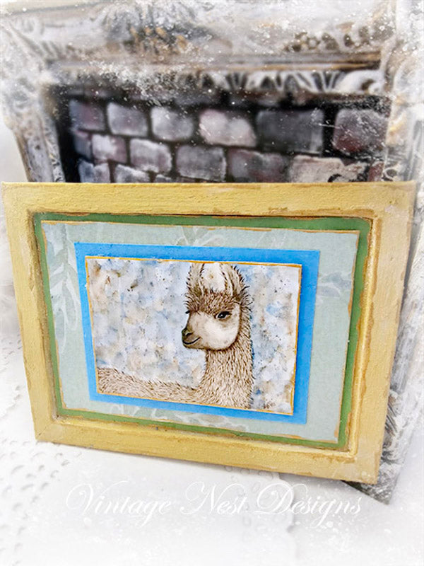 Miniature Llama No.1-2 Art Dollhouse Wall Decor 1:12 Scale