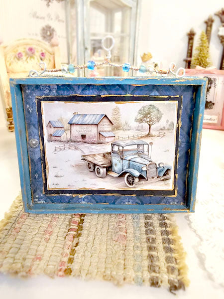 Miniature Model AA TruckNo.1:2 Handmade Wooden Framed Art for Dollhouse Diorama Shadow Box