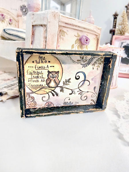 Dollhouse Miniature One Who? Owls No.2-2 Art 1:12 Scale Shadow Box