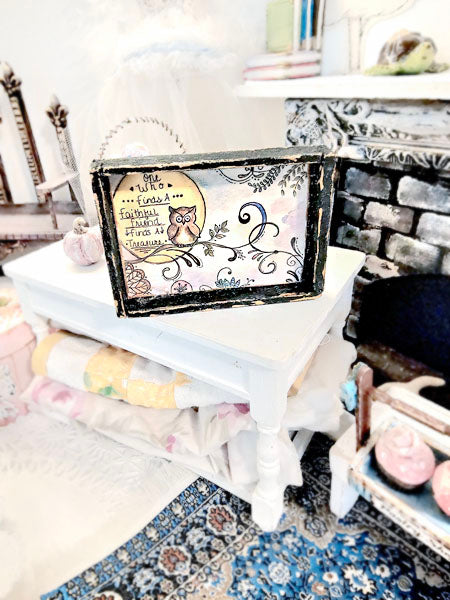 Dollhouse Miniature One Who? Owls No.2-2 Art 1:12 Scale Shadow Box