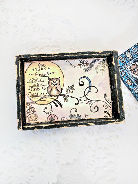 Dollhouse Miniature One Who? Owls No.2-2 Art 1:12 Scale Shadow Box