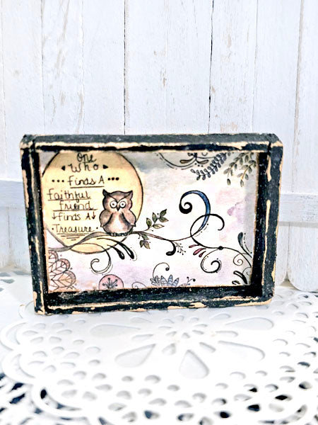 Dollhouse Miniature One Who? Owls No.2-2 Art 1:12 Scale Shadow Box