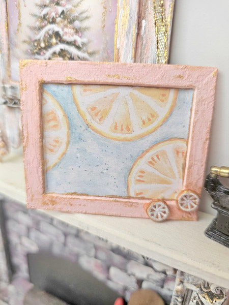 Miniature Oranges No.1:2 Handmade for Dollhouse Wooden Framed Art