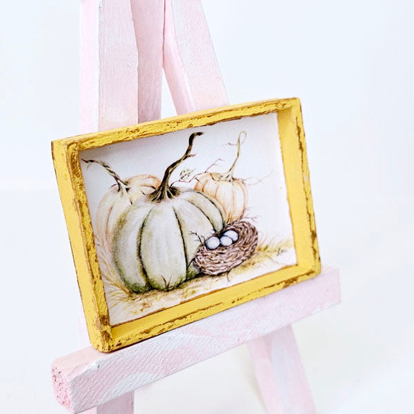 Miniature Pumpkin Patch No.4:2 Handmade for Dollhouse Diorama Shadow Box