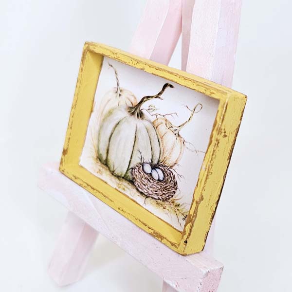 Miniature Pumpkin Patch No.4:2 Handmade for Dollhouse Diorama Shadow Box