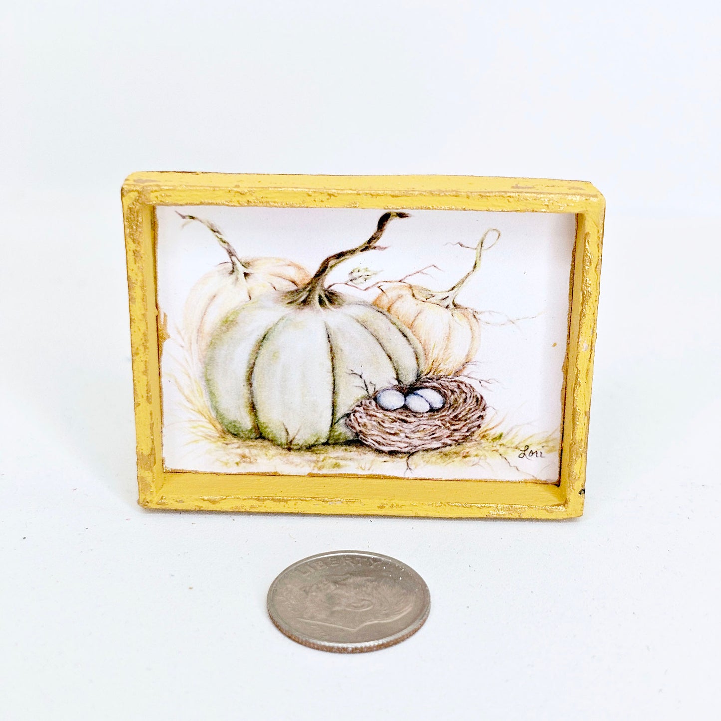 Miniature Pumpkin Patch No.4:2 Handmade for Dollhouse Diorama Shadow Box