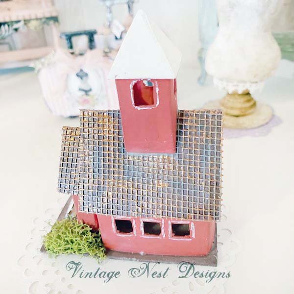 Miniature Putz Red School House No.2 Handmade