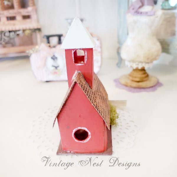 Miniature Putz Red School House No.2 Handmade