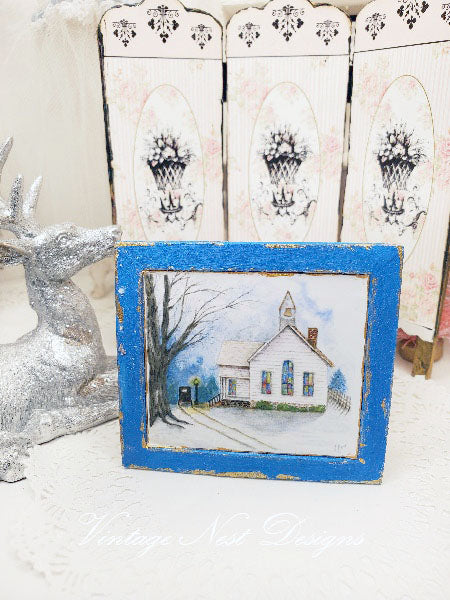 Miniature Sunday Arrival No.1:2 Handmade for Dollhouse Wooden Framed Art