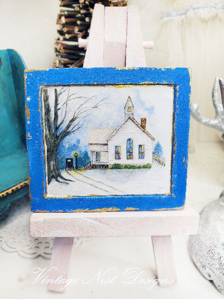 Miniature Sunday Arrival No.1:2 Handmade for Dollhouse Wooden Framed Art