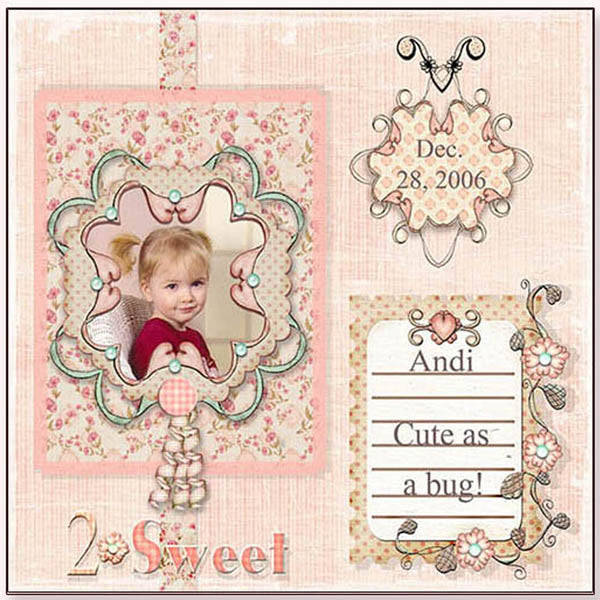 Digital Scrapbooking Sweet Mini Kit Instant Download