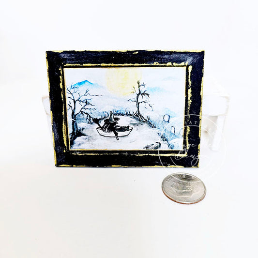 Miniature The Witch in the Boat No.1:1 Handmade for Dollhouse