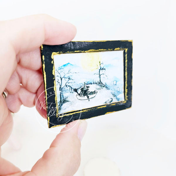 Miniature La Sorcière dans le Bateau N°1:1 Fait main pour Maison de Poupée