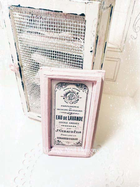 Panneau miniature de salle de bain pour maison de poupée n°1:3, encadré en bois, fait à la main