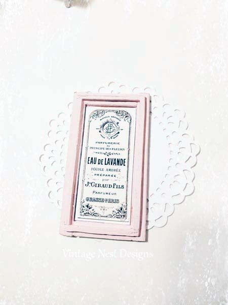 Dollhouse Miniature Bath Sign No.1:3 Handmade Wooden Framed Art
