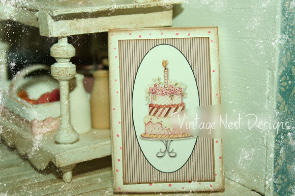 Cake No.8:3 Dollhouse Miniature Handmade