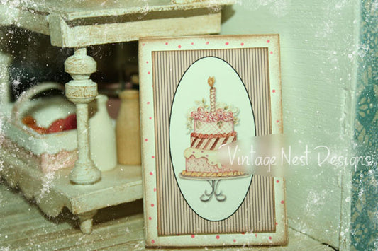 Cake No.8:3 Dollhouse Miniature Handmade