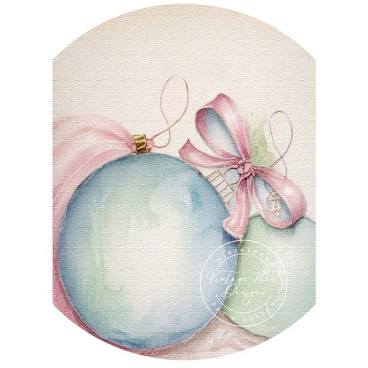 Digital Print Christmas Bulbs No.4:2 Watercolor Painting Instant Download
