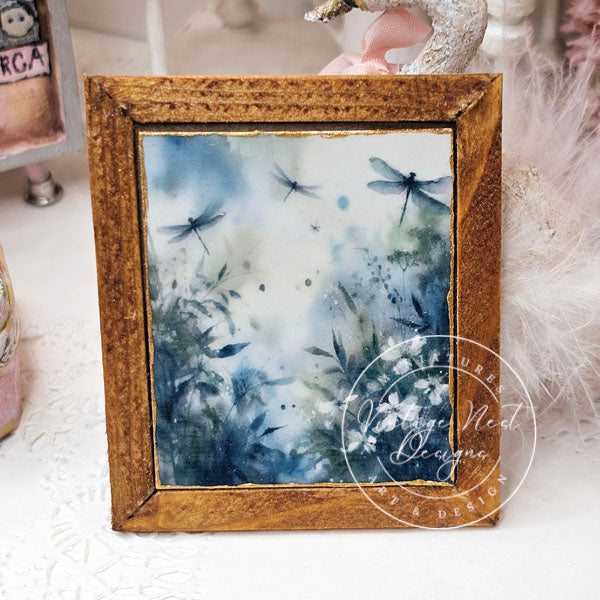 Miniature Flowers & Dragonfly No.1:3 Handmade for Dollhouse