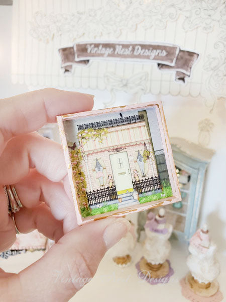 Grandma’s Cottage No.1:3 Dollhouse Miniature Handmade Wooden Framed Ar