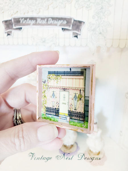 Grandma’s Cottage No.1:3 Dollhouse Miniature Handmade Wooden Framed Ar