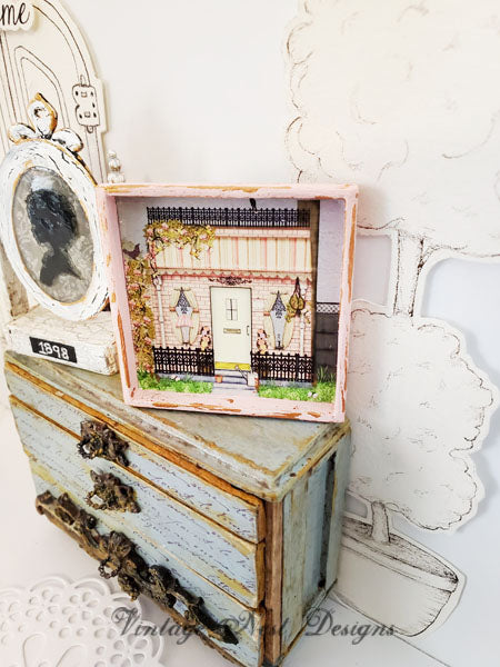 Grandma’s Cottage No.1:3 Dollhouse Miniature Handmade Wooden Framed Ar
