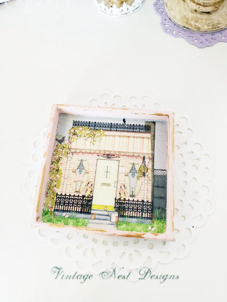 Grandma’s Cottage No.1:3 Dollhouse Miniature Handmade Wooden Framed Ar