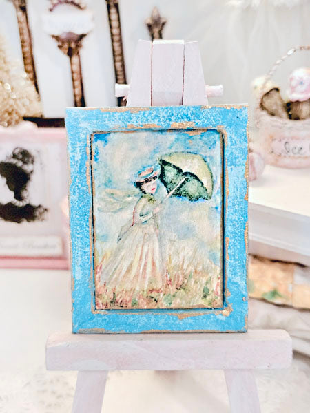 Monet miniature N°1:3 : Décoration murale de maison de poupée, diorama, pièce de boîte à ombre
